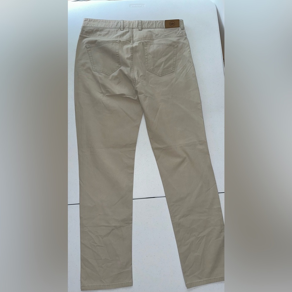 Peter Millar Beige Pants with Blue Striped Lining
